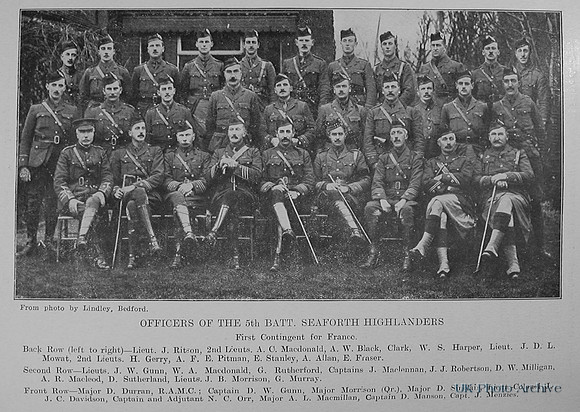 Seaforth Highlanders Officers Of The 5th Btn 1 The Sword Of The North Highland Memories Of The Great War-Dugald MacEchern