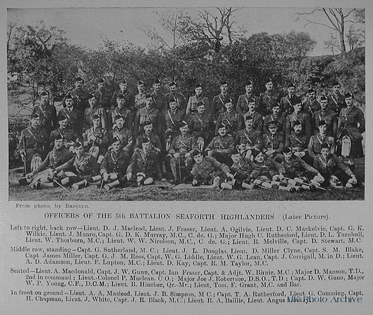 Seaforth Highlanders Officers Of The 5th Btn 2 The Sword Of The North Highland Memories Of The Great War-Dugald MacEchern