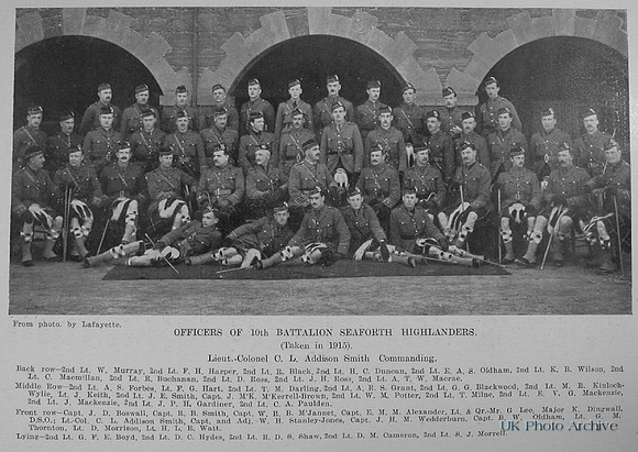 Seaforth Highlanders Officers Of The 10th Btn The Sword Of The North Highland Memories Of The Great War-Dugald MacEchern