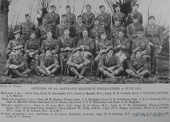 Seaforth Highlanders Officers Of The 9th Btn The Sword Of The North Highland Memories Of The Great War-Dugald MacEchern