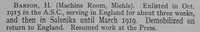 Barson H Pte Army Service Corps