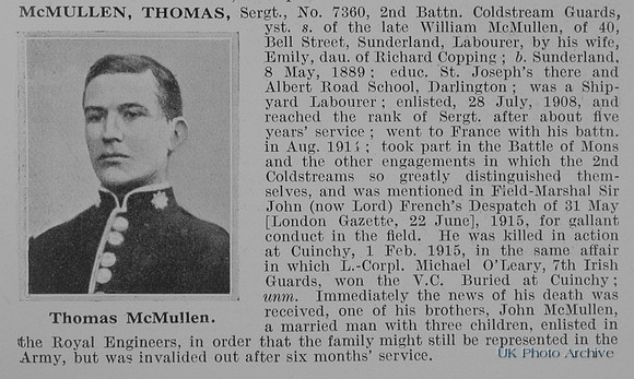 McMullen T Sergt 7360 2nd Coldstream Guards Obit