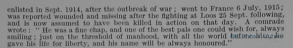 Borthwick J L Pte 4669 10th Gordon Highlanders Obit Part 2