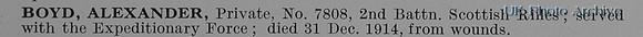 Boyd A Pte 7808 2nd Cameronians