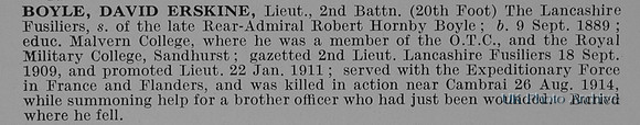 Boyle D E Lt 2nd Lancashire Fusiliers