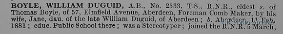 Boyle W D AB 2533 Royal Naval Reserve Obit Part 1