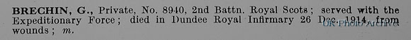Brechin G Pte 8940 2nd Royal Scots