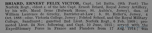 Briard E F V Captain 1st Norfolk Regiment Obit Part 1