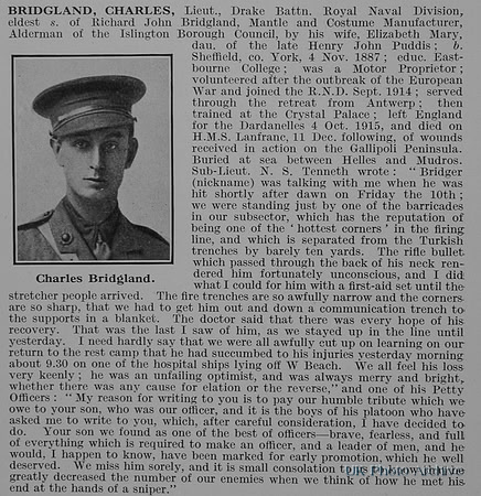 Bridgland C Lt Drake Btn RND Obit
