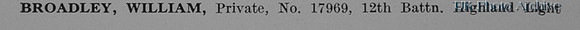 Broadley W Pte 17969 12th Highland Light Infantry Obit Part 1