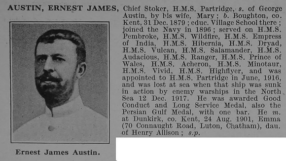 Austin E J Chief Stoker HMS Partridge Obit