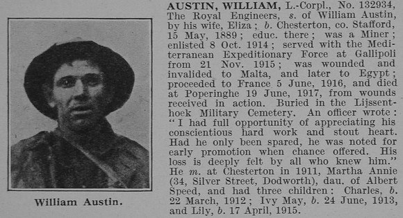 Austin W L/Cpl Royal Engineers Obit