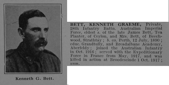 Bett K G Pte 28th AIF Obit