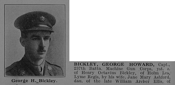 Bickley G H Captain Machine Gun Corps Obit Part 1