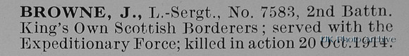 Browne J LSergt 7583 2nd Kings Own Scottish Borderers