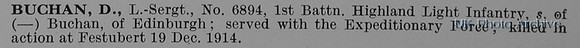 Buchan D LSergt 6894 1st Highland Light Infantry