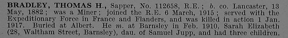 Bradley T H Sapper 112658 Royal Engineers