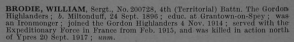 Brodie W Sergt 200728 4th Gordon Highlanders