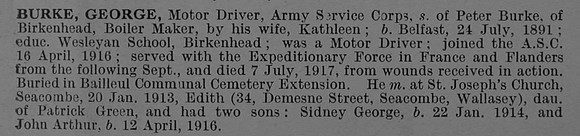 Burke G Dvr DM2.164128 Army Service Corps Obit