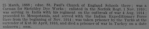 Carr B Pte 8257 2nd Norfolk Regiment Obit Part 2