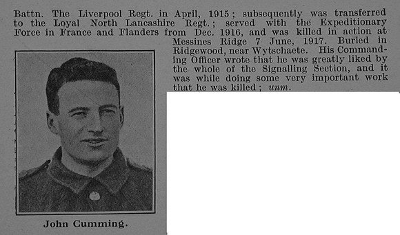 Cumming J Pte 34025 7th Loyal North Lancs Regiment Obit Part 2