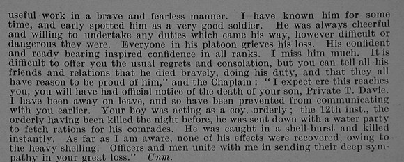 Davie T M Pte 15968 2nd Scots Guards Obit Part 2