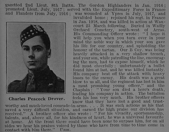 Drover C P Lt 8th Gordon Highlanders Obit Part 2