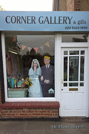The Corner Gallery Carshalton Beeches Decorated For Prince Harry's Wedding