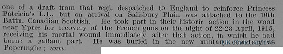 Hayward A C Pte 51231 16th Canadian Expeditionary Force Obit Part 2