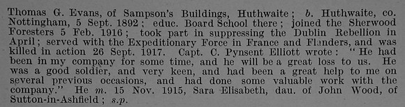 Evans C Sergt 306791 8th Notts & Derby Regiment (Sherwood Foresters) Obit Part 2