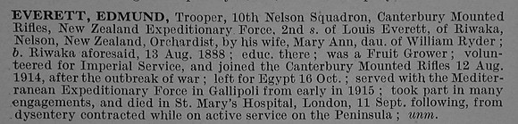 Everett E Tpr 7/193 Canterbury Mounted Rifles, N.Z.E.F.