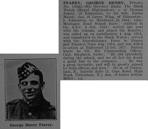 Fearey G H Pte 19920 8th Black Watch Obit