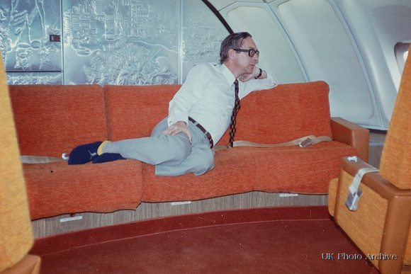 In The Lounge Of A Singapore Airlines Jumbo Jet 1970s