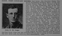 Gage J S M 2nd Lt 9th Royal Innsikilling Fusiliers Obit