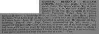 Gander R W J Sergt 20475 4th Queens Own Royal West Kent Regiment Obit