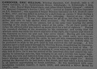Gardiner E W Wireless Operator S.S. Benledi Mercantile Marine
