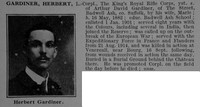 Gardiner H L/Cpl Kings Royal Rifle Corps Obit