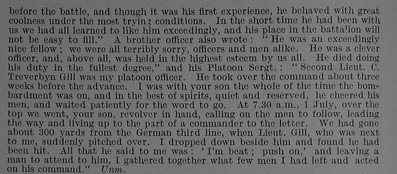 Gill C T 2nd Lt 4th Attd 22nd Manchester Regiment Obit Part 2