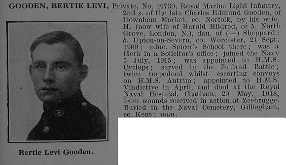Gooden (Hildred) B L Pte 19730 Royal Marine Light Infantry Obit