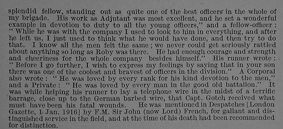 Gotch R M Captain 7th Notts & Derby Regiment (Sherwood Foresters) Obit Part 2