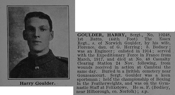 Goulder H Sergt 19248 1st Essex Regiment Obit