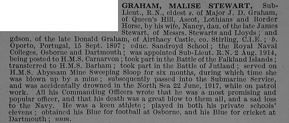 Graham M S Sub Lt H.M. Sub G8 Royal Navy