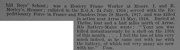 Graney J Gnr 108354 Royal Garrison Artillery Obit Part 2