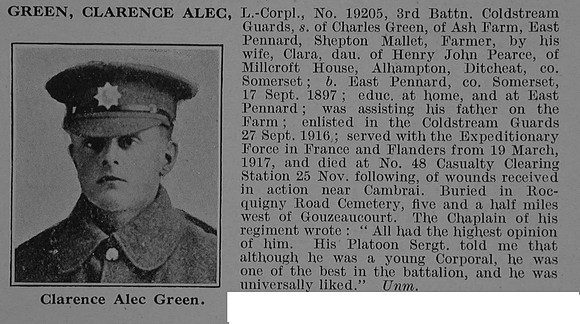 Green C A L/Cpl 19205 3rd Coldstream Guards Obit