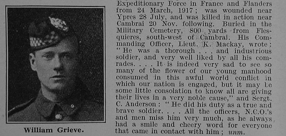 Grieve W Pte 285088 6th Gordon Highlanders Obit Part 2