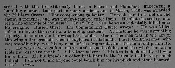 Griffith-Jones W L P Lt MC 3rd Attd 2nd Durham Light Infantry Obit Part 2