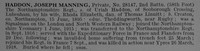 Haddon J M Pte 28147 2nd Northamptonshire Regiment
