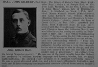 Hall J G 2nd 6th West Yorkshire Regiment (Prince of Wales's Own) Obit