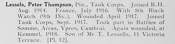 Lessels P T Pte Tank Corps Photo Available Plate 12