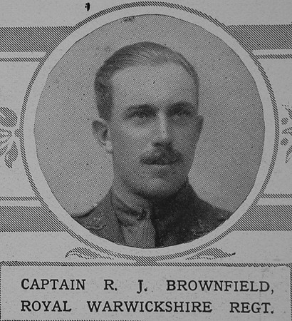 Brownfield R J Captain 2nd Royal Warwickshire Regiment The Illustrated London News 9th Jan 1915